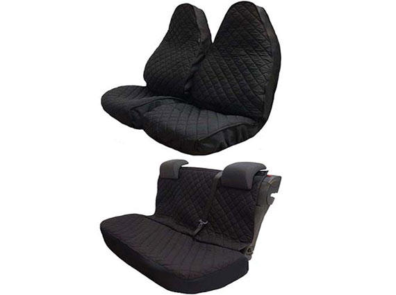 TOYOTA AYGO BLUE Heavy Duty Waterproof Front Seat Covers Protectors Black 