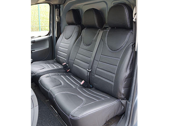 Peugeot Expert Pair of UK MADE Black & Blue Trim Car Seat Covers